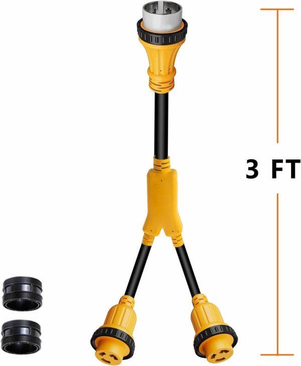 NEMA SS1-50P to NEMA L5-30R X2