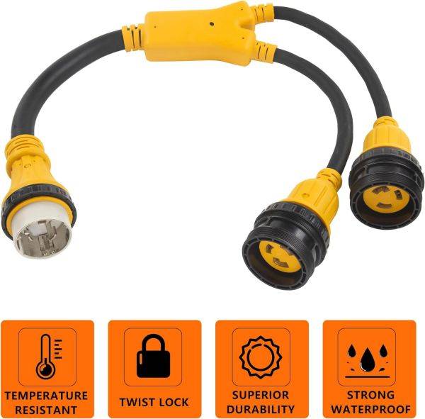 NEMA SS1-50P to NEMA L5-30R X2