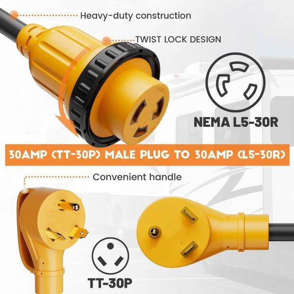 NEMA TT-30P to NEMA L5-30R