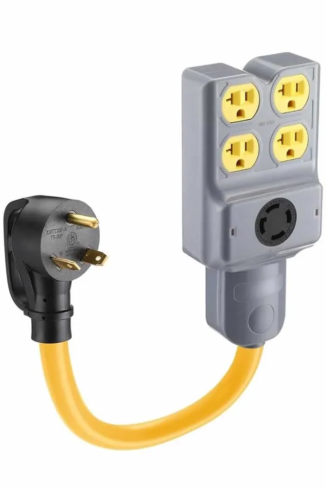 NEMA TT-30P to NEMA L14-30R NEMA 5-20R X4<br>Power Adapter Cord Sets